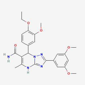molecular formula C24H27N5O5 B2725254 2-(3,5-dimethoxyphenyl)-7-(4-ethoxy-3-methoxyphenyl)-5-methyl-4H,7H-[1,2,4]triazolo[1,5-a]pyrimidine-6-carboxamide CAS No. 538319-95-8
