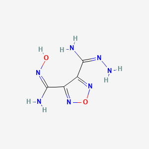 molecular formula C4H7N7O2 B2725257 4-[(E)-Amino(hydrazono)methyl]-N'-hydroxy-1,2,5-oxadiazole-3-carboximidamide CAS No. 890094-33-4