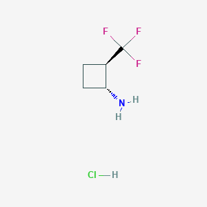 molecular formula C5H9ClF3N B2725272 (1R,2R)-2-(Trifluoromethyl)cyclobutan-1-amine hydrochloride CAS No. 1909287-99-5; 2307778-24-9