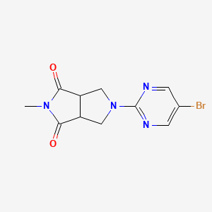 molecular formula C11H11BrN4O2 B2725275 5-(5-Bromopyrimidin-2-yl)-2-methyl-3a,4,6,6a-tetrahydropyrrolo[3,4-c]pyrrole-1,3-dione CAS No. 2415526-28-0