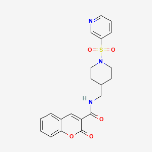2-oxo-N-((1-(pyridin-3-ylsulfonyl)piperidin-4-yl)methyl)-2H-chromene-3-carboxamide