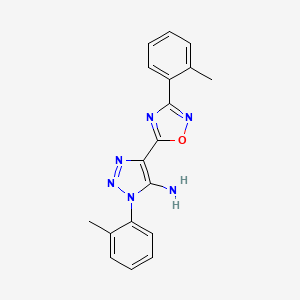 molecular formula C18H16N6O B2725285 1-(o-tolyl)-4-(3-(o-tolyl)-1,2,4-oxadiazol-5-yl)-1H-1,2,3-triazol-5-amine CAS No. 892779-14-5