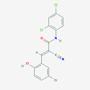 (E)-3-(5-bromo-2-hydroxyphenyl)-2-cyano-N-(2,4-dichlorophenyl)prop-2-enamide