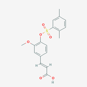 molecular formula C18H18O6S B2725298 3-{4-[(2,5-Dimethylbenzenesulfonyl)oxy]-3-methoxyphenyl}prop-2-enoic acid CAS No. 568567-08-8