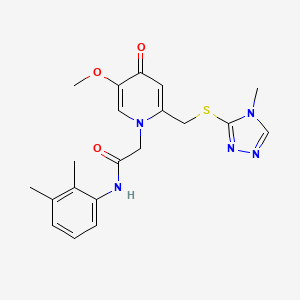 molecular formula C20H23N5O3S B2725301 N-(2,3-dimethylphenyl)-2-(5-methoxy-2-(((4-methyl-4H-1,2,4-triazol-3-yl)thio)methyl)-4-oxopyridin-1(4H)-yl)acetamide CAS No. 1005291-84-8