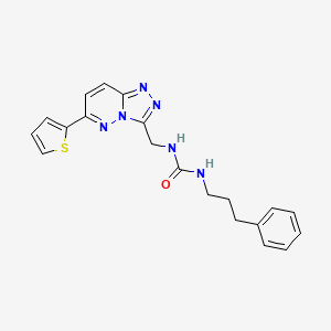 molecular formula C20H20N6OS B2725308 1-(3-Phenylpropyl)-3-((6-(thiophen-2-yl)-[1,2,4]triazolo[4,3-b]pyridazin-3-yl)methyl)urea CAS No. 1903515-74-1