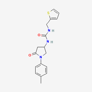 molecular formula C17H19N3O2S B2725315 1-(5-Oxo-1-(p-tolyl)pyrrolidin-3-yl)-3-(thiophen-2-ylmethyl)urea CAS No. 891090-74-7