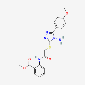 molecular formula C19H19N5O4S B2725317 methyl 2-[({[4-amino-5-(4-methoxyphenyl)-4H-1,2,4-triazol-3-yl]sulfanyl}acetyl)amino]benzoate CAS No. 784172-25-4