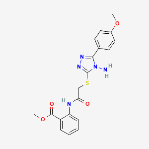 molecular formula C19H19N5O4S B2725317 甲基 2-[({[4-氨基-5-(4-甲氧基苯基)-4H-1,2,4-三唑-3-基]硫基}乙酰)氨基]苯甲酸酯 CAS No. 784172-25-4