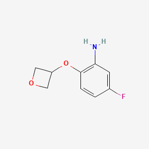 molecular formula C9H10FNO2 B2725322 5-氟-2-(噁唑-3-基氧基)苯胺 CAS No. 1349715-85-0