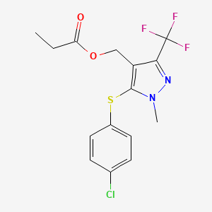 [5-[(4-chlorophenyl)sulfanyl]-1-methyl-3-(trifluoromethyl)-1H-pyrazol-4-yl]methyl propionate