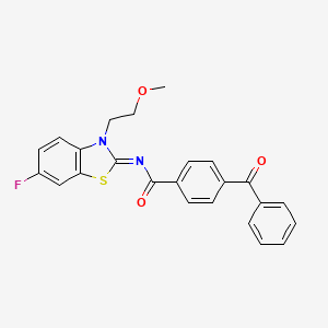 4-benzoyl-N-[6-fluoro-3-(2-methoxyethyl)-1,3-benzothiazol-2-ylidene]benzamide