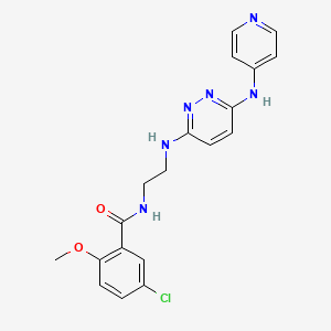 molecular formula C19H19ClN6O2 B2725330 5-氯-2-甲氧基-N-(2-((6-(吡啶-4-基氨基)吡啶并[3,2-d]嘧啶-3-基)氨基)乙基)苯甲酰胺 CAS No. 1021213-51-3