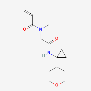 molecular formula C14H22N2O3 B2725331 N-Methyl-N-[2-[[1-(oxan-4-yl)cyclopropyl]amino]-2-oxoethyl]prop-2-enamide CAS No. 2361863-26-3