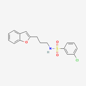 molecular formula C17H16ClNO3S B2725338 N-(3-(benzofuran-2-yl)propyl)-3-chlorobenzenesulfonamide CAS No. 2034281-28-0