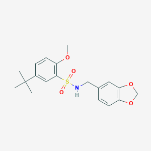 molecular formula C19H23NO5S B272534 N-(1,3-benzodioxol-5-ylmethyl)-5-tert-butyl-2-methoxybenzenesulfonamide 