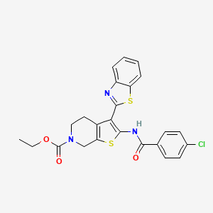 ethyl 3-(benzo[d]thiazol-2-yl)-2-(4-chlorobenzamido)-4,5-dihydrothieno[2,3-c]pyridine-6(7H)-carboxylate