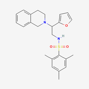 N-(2-(3,4-dihydroisoquinolin-2(1H)-yl)-2-(furan-2-yl)ethyl)-2,4,6-trimethylbenzenesulfonamide