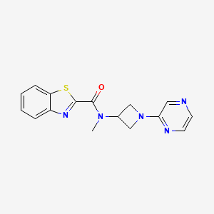 molecular formula C16H15N5OS B2725352 N-Methyl-N-(1-pyrazin-2-ylazetidin-3-yl)-1,3-benzothiazole-2-carboxamide CAS No. 2380009-64-1