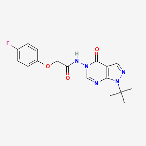 molecular formula C17H18FN5O3 B2725355 N-(1-(叔丁基)-4-氧代-1H-吡唑并[3,4-d]嘧啶-5(4H)-基)-2-(4-氟苯氧基)乙酰胺 CAS No. 899945-58-5