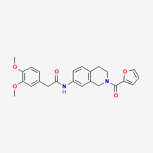 molecular formula C24H24N2O5 B2725366 甲酸甲酯 2-(3,4-二甲氧基苯基)-N-(2-(呋喃-2-甲酰)-1,2,3,4-四氢异喹啉-7-基)乙酰胺 CAS No. 955686-87-0