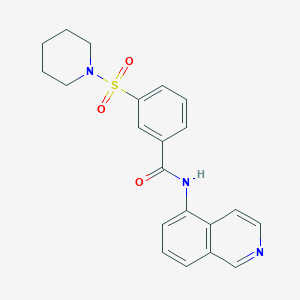 molecular formula C21H21N3O3S B2725369 N-(isoquinolin-5-yl)-3-(piperidin-1-ylsulfonyl)benzamide CAS No. 941244-87-7