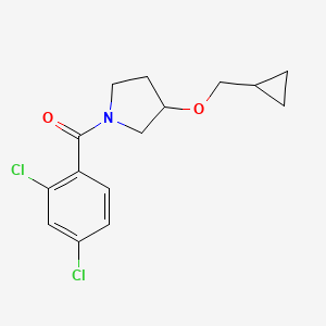 molecular formula C15H17Cl2NO2 B2725370 (3-(Cyclopropylmethoxy)pyrrolidin-1-yl)(2,4-dichlorophenyl)methanone CAS No. 2034387-07-8
