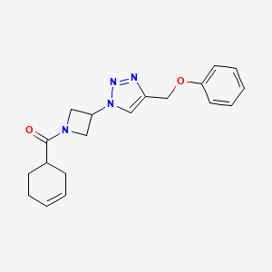 molecular formula C19H22N4O2 B2725371 环己-3-烯-1-基(3-(4-(苯氧甲基)-1H-1,2,3-噻唑-1-基)氮杂丁烷-1-基)甲酮 CAS No. 2034591-62-1