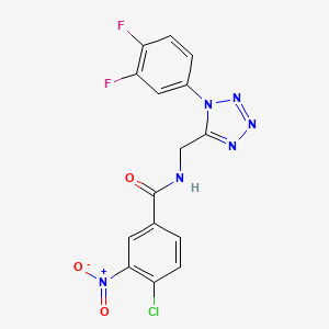 4-chloro-N-((1-(3,4-difluorophenyl)-1H-tetrazol-5-yl)methyl)-3-nitrobenzamide