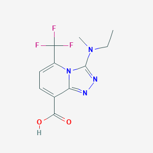 molecular formula C11H11F3N4O2 B2725398 3-[乙基(甲基)氨基]-5-(三氟甲基)-[1,2,4]三唑并[4,3-a]吡啶-8-羧酸 CAS No. 1639263-16-3