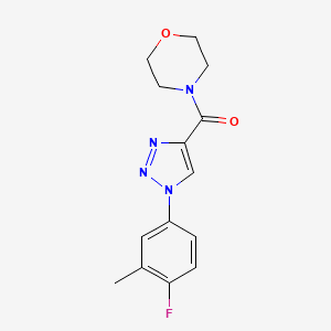 molecular formula C14H15FN4O2 B2725404 [1-(4-fluoro-3-methylphenyl)-1H-1,2,3-triazol-4-yl](morpholin-4-yl)methanone CAS No. 1326825-81-3
