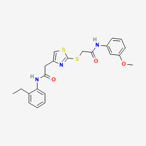 molecular formula C22H23N3O3S2 B2725407 N-(2-乙基苯基)-2-(2-((2-((3-甲氧基苯基)氨基)-2-氧代乙基)硫)噻唑-4-基)乙酰胺 CAS No. 941937-70-8