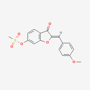 molecular formula C17H14O6S B2725411 (Z)-2-(4-methoxybenzylidene)-3-oxo-2,3-dihydrobenzofuran-6-yl methanesulfonate CAS No. 623122-64-5