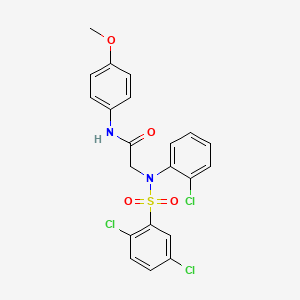 molecular formula C21H17Cl3N2O4S B2725412 2-{2-chloro[(2,5-dichlorophenyl)sulfonyl]anilino}-N-(4-methoxyphenyl)acetamide CAS No. 337922-18-6