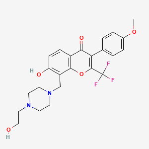 7-hydroxy-8-((4-(2-hydroxyethyl)piperazin-1-yl)methyl)-3-(4-methoxyphenyl)-2-(trifluoromethyl)-4H-chromen-4-one