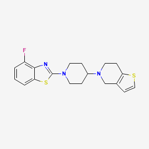 molecular formula C19H20FN3S2 B2725419 2-[4-(6,7-Dihydro-4H-thieno[3,2-c]pyridin-5-yl)piperidin-1-yl]-4-fluoro-1,3-benzothiazole CAS No. 2379948-40-8