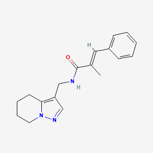 molecular formula C18H21N3O B2725420 (E)-2-methyl-3-phenyl-N-((4,5,6,7-tetrahydropyrazolo[1,5-a]pyridin-3-yl)methyl)acrylamide CAS No. 2035019-14-6