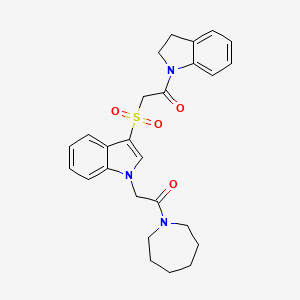 1-(azepan-1-yl)-2-(3-((2-(indolin-1-yl)-2-oxoethyl)sulfonyl)-1H-indol-1-yl)ethanone