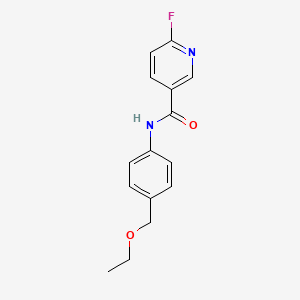 molecular formula C15H15FN2O2 B2725422 N-[4-(乙氧甲基)苯基]-6-氟吡啶-3-甲酰胺 CAS No. 1436173-27-1