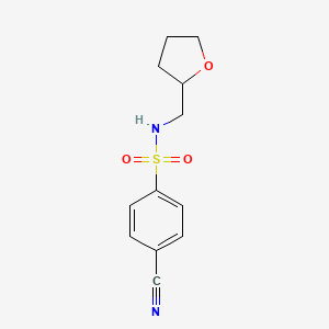 molecular formula C12H14N2O3S B2725434 4-cyano-N-(oxolan-2-ylmethyl)benzene-1-sulfonamide CAS No. 1016790-21-8