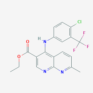 Ethyl 4-{[4-chloro-3-(trifluoromethyl)phenyl]amino}-7-methyl-1,8-naphthyridine-3-carboxylate