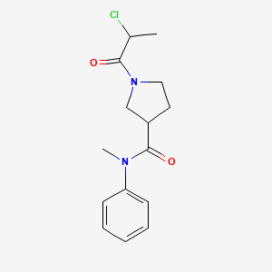 molecular formula C15H19ClN2O2 B2725442 1-(2-Chloropropanoyl)-N-methyl-N-phenylpyrrolidine-3-carboxamide CAS No. 2411218-55-6