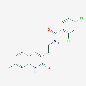 molecular formula C19H16Cl2N2O2 B2725444 2,4-二氯-N-[2-(7-甲基-2-氧代-1H-喹啉-3-基)乙基]苯甲酰胺 CAS No. 851404-70-1