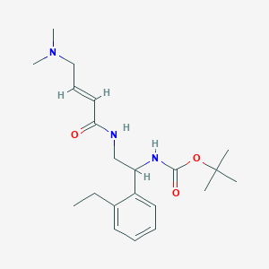 molecular formula C21H33N3O3 B2725446 Tert-butyl N-[2-[[(E)-4-(dimethylamino)but-2-enoyl]amino]-1-(2-ethylphenyl)ethyl]carbamate CAS No. 2411325-67-0