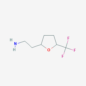 molecular formula C7H12F3NO B2725452 2-(5-(三氟甲基)四氢呋喃-2-基)乙基胺 CAS No. 2126161-07-5