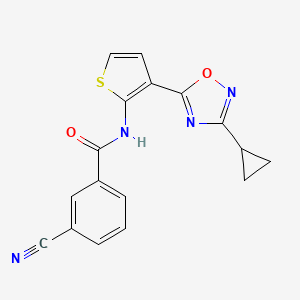3-cyano-N-(3-(3-cyclopropyl-1,2,4-oxadiazol-5-yl)thiophen-2-yl)benzamide