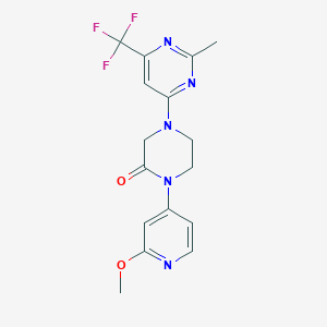 1-(2-Methoxypyridin-4-yl)-4-[2-methyl-6-(trifluoromethyl)pyrimidin-4-yl]piperazin-2-one