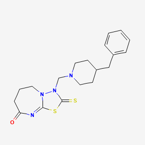 3-[(4-benzylpiperidin-1-yl)methyl]-2-sulfanylidene-6,7-dihydro-5H-[1,3,4]thiadiazolo[3,2-a][1,3]diazepin-8-one