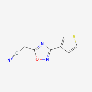 molecular formula C8H5N3OS B2725473 [3-(3-Thienyl)-1,2,4-oxadiazol-5-yl]acetonitrile CAS No. 1400541-77-6