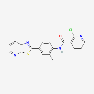 molecular formula C19H13ClN4OS B2725478 2-chloro-N-(2-methyl-4-(thiazolo[5,4-b]pyridin-2-yl)phenyl)nicotinamide CAS No. 896678-54-9